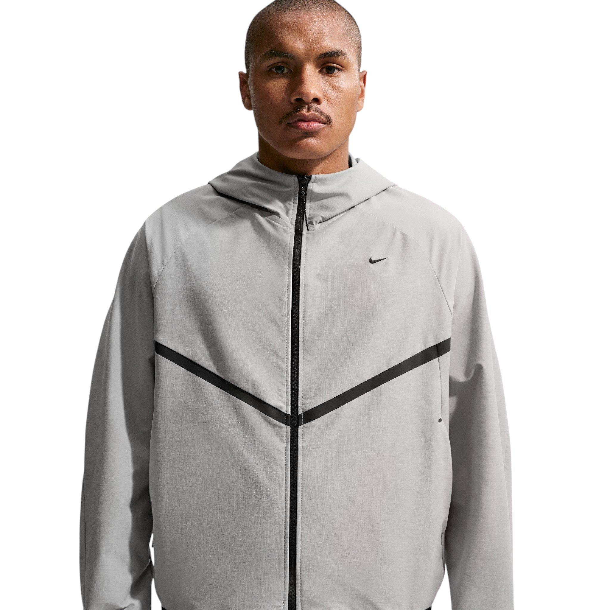 Nike Men's Tech Shori Knit Full-Zip Windrunner Jacket - College Grey/Black - GREY/BLACK